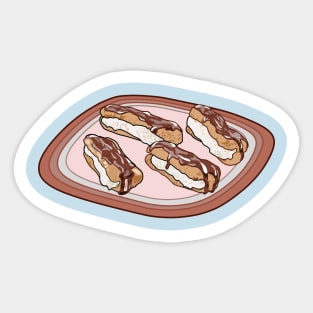 Chocolate eclair cartoon illustration Sticker